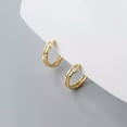 thumbnail image 3 of K-KED 925 Sterling Silver Crystal Stud 8/12mm Hoop Earrings Fashion Women Jewelry-Gold-8 mm, 3 of 6