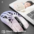 thumbnail image 4 of Purple Wireless Gaming Mouse, 10000 DPI, Tri-Mode 2.4GHz/Bluetooth/Wired, 6 Buttons with Digital Display, Silent Click, Rechargeable, Customizable Macro & RGB Backlight for PC/Mac/Laptop, 4 of 8