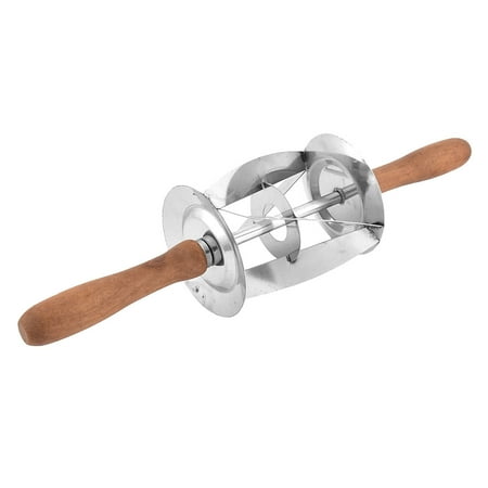 Croissant Cutter Base Unique Bargains Bakeware Wood Handles Stainless Steel Croissant Cookie Cutter Pastry Roller ()