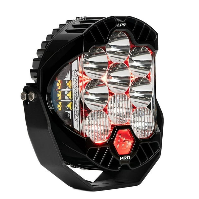 Baja Design Driving/Fog Light 320014 Driving/Fog Light; LP9 Pro; LED Bulb; 9 LED Bulbs; 9 Amp; Driving/Combo Beam; 12547 Total Lumens; Clear Lens; Red Backlight; Black Housing; Single