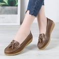 thumbnail image 6 of CHICVOMEY Womens Classic Genuine Leather Platform Loafers Casual Comfort Slip-On Boat Shoes with Soft Sole Driving Walking Moccasins Dress Shoes, 6 of 7