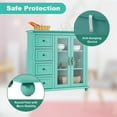 thumbnail image 5 of Giantex Sideboard Buffet Cabinet w/4 Drawers & Dual-Open Glass Doors, Kitchen Buffet Storage Cabinet, Green, 5 of 8