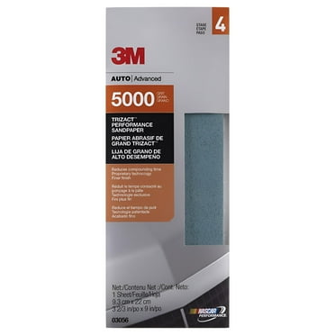 3M (3056) Trizact 3-2/3" x 9" 5000 Grit Performance Sandpaper