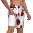 thumbnail image 3 of Picia Fly Flying Ladybug pattern Mens Swim Trunks with Compression Liner Stretch Beach Shorts Quick Dry with Zipper Pockets No-Chafing Board Shorts-Medium, 3 of 9