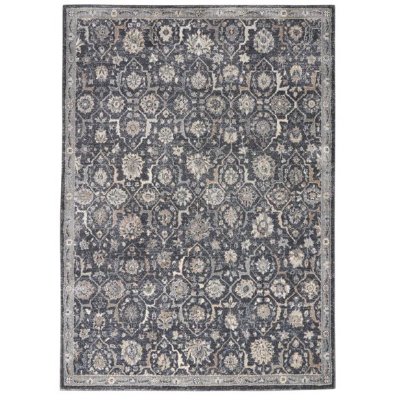 Nourison Home Moroccan Celebration KI385 Navy/Beige/Gray Indoor Area Rug - 5'3 X 7'3