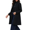 thumbnail image 4 of INSPIRE CHIC Stand Collar for Women  Mid-Long Button-Down Winter Overcoat XS Black, 4 of 6