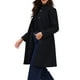 thumbnail image 4 of Abrigo de invierno de botón largo para mujer, color negro, con cuello alto y estilo chic, 4 of 6