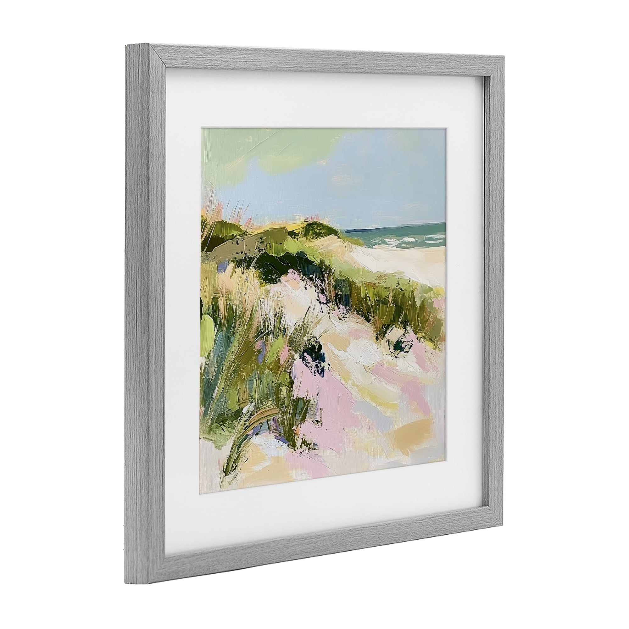 Stupell Industries Pastel Coastal Dunes at Sunrise Gray Framed Print Under Glass, design by Heidi Kuntz