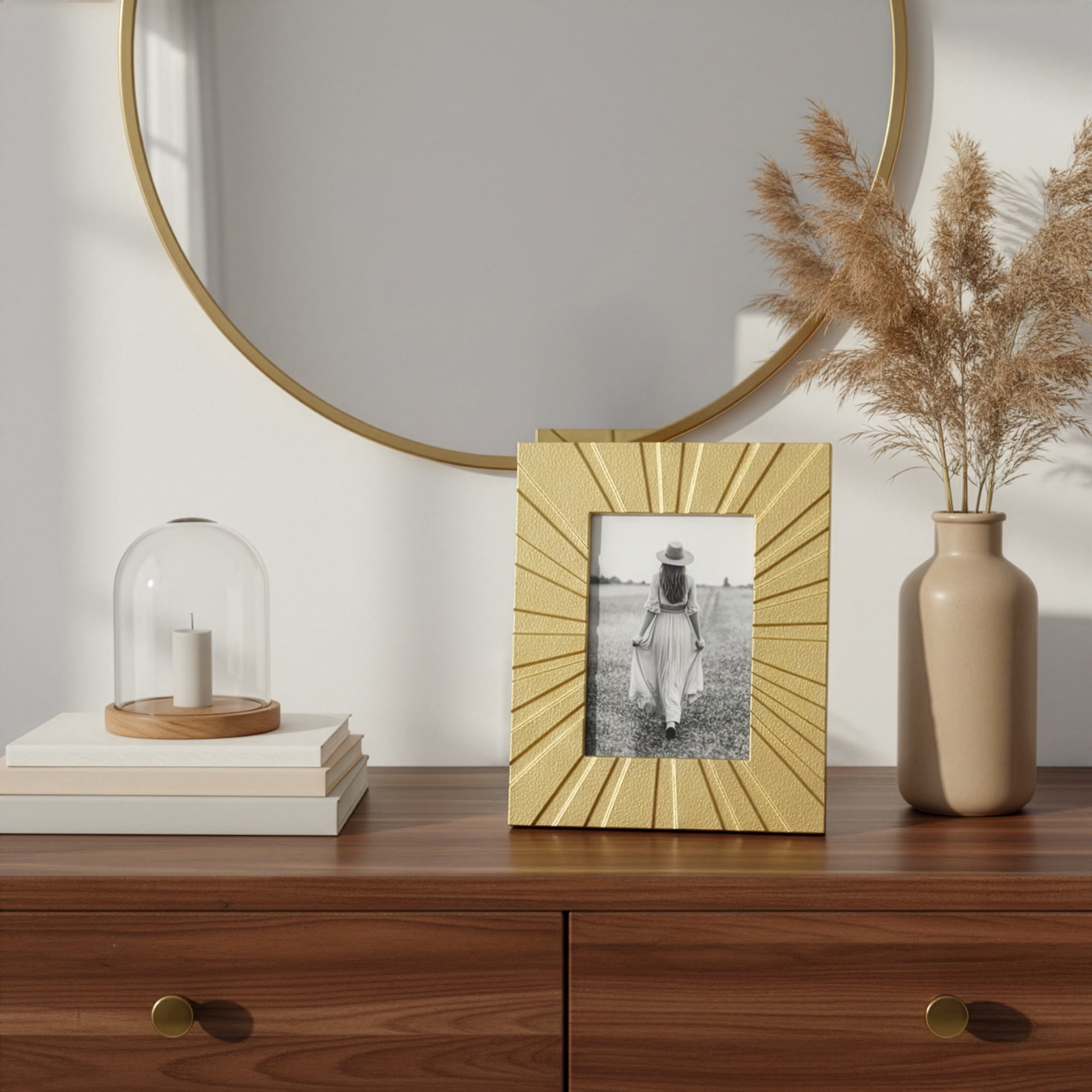 Better Homes & Gardens 4x6 Picture Frame – Gold Cast Radiant Metal Tabletop Photo Frame