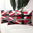 thumbnail image 6 of Set of 2 Throw Pillow Cover Red Black Stripes Grey White Design Retro Decorative Pillow Case Striped Home Decor Rectangle 12x20 Inch Cushion Pillowcase, 6 of 6