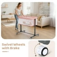 thumbnail image 4 of AILEEKISS Baby Bassinet with Wheels Adjustable Bedside Sleeper Bassinet Newborn Baby Crib, Pink, 4 of 10