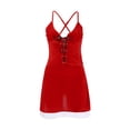 thumbnail image 1 of WZXFASHION sous-Vêtements de Noël pour Femmes Costume Aguichant de Père Noël pour Femmes Col en V Lingerie de Noël en Velours pour Femmes Lingerie Joyeuse Rouge m, 1 of 8
