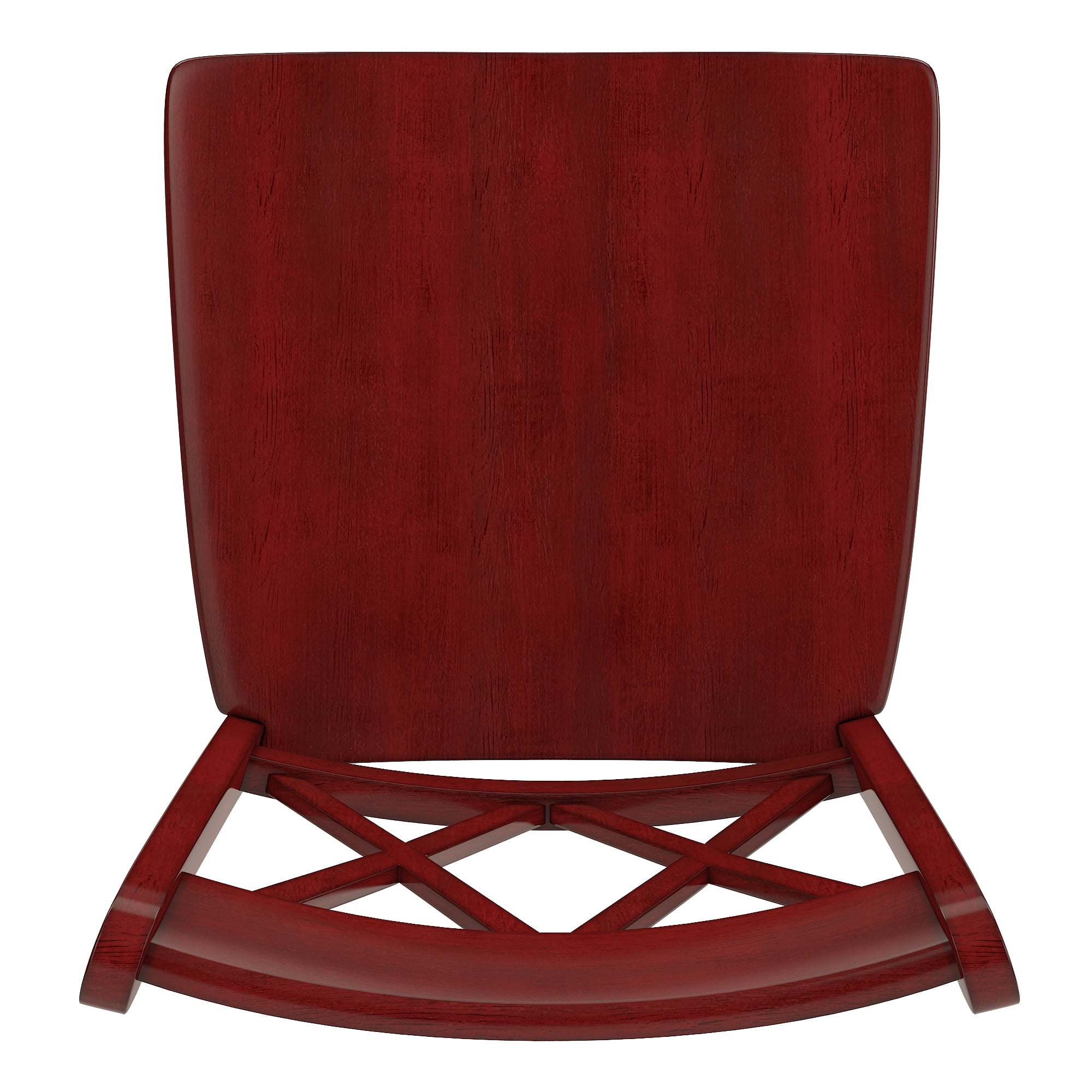 Weston Home Farmhouse Vintage Double X Solid Wood Counter Height Chair, Set of 2, Antique Red