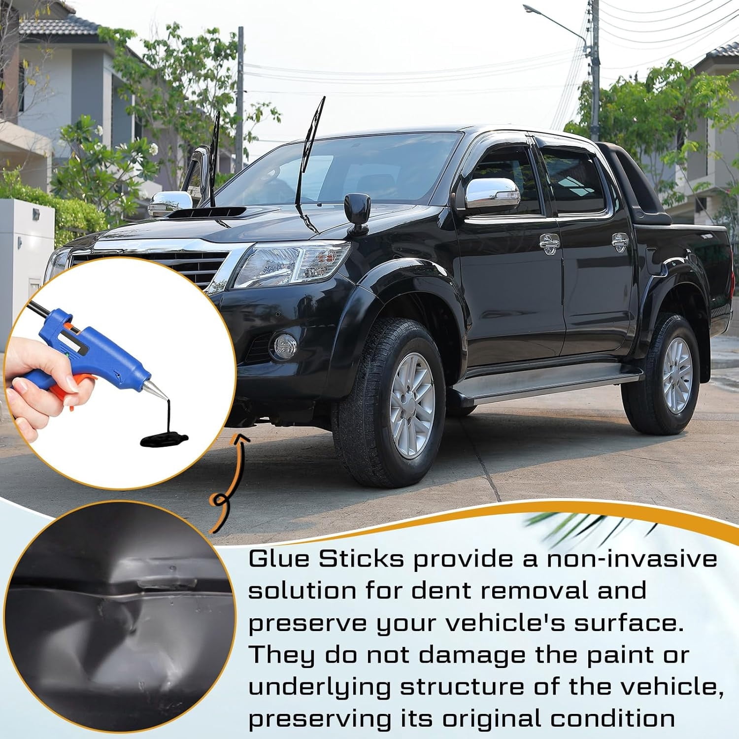 Black Hot Glue Sticks,Topboutique 10.63 x 0.43 in Full Size Glue Stick for Hot Melt Glue Gun,Dent Repair Tool for Car Repair Dent Remover,Hot Melt Glue Gun Sticks for Art,Craft DIY,Card Making