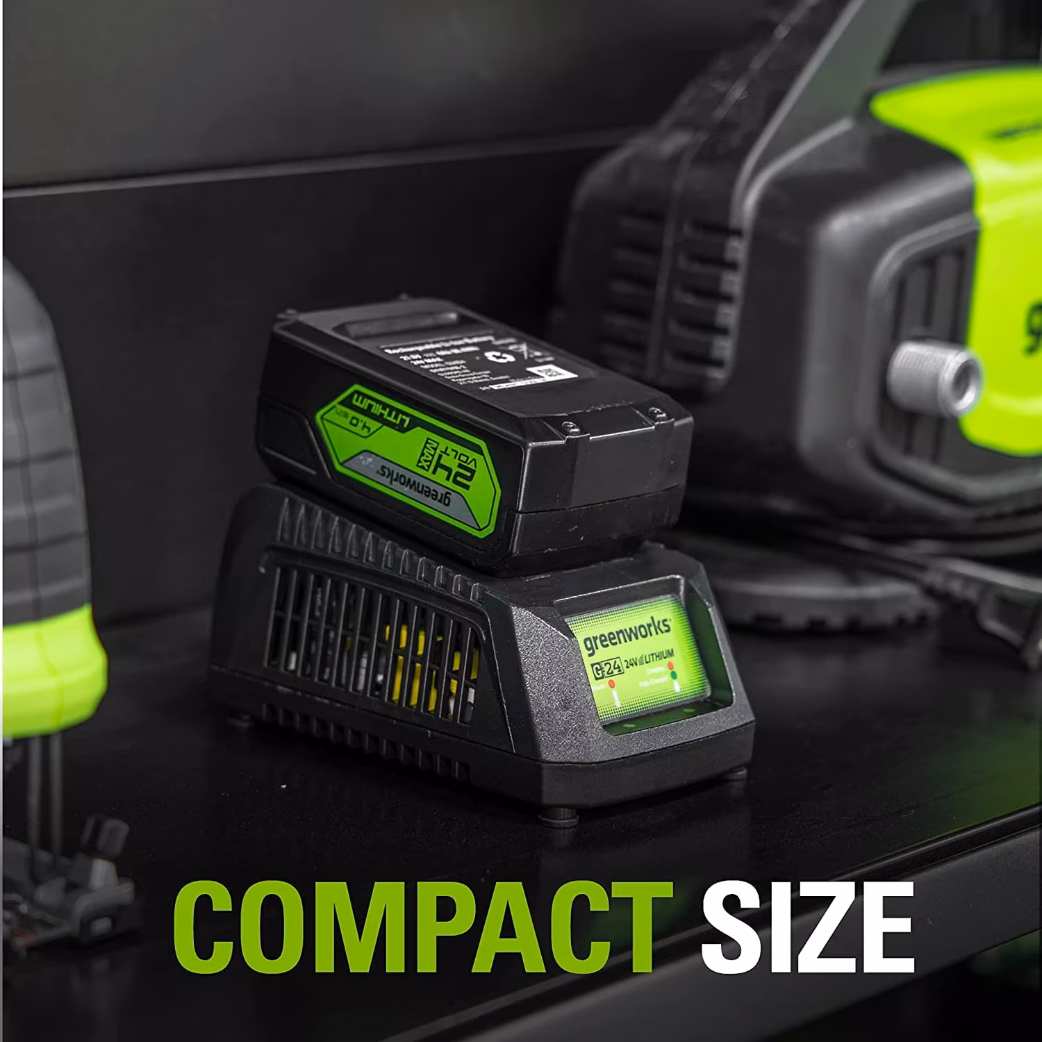 thumbnail image 3 of Greenworks Chargeur Rapide de Batterie Li-Ion 24V, 3 of 7