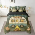 thumbnail image 2 of Erosebridal Rustic Camp Bedding Twin Size, Happy Camping Bedding Sets Twin Size, RV Truck Decor, Reversible 7 Pieces, 2 of 5