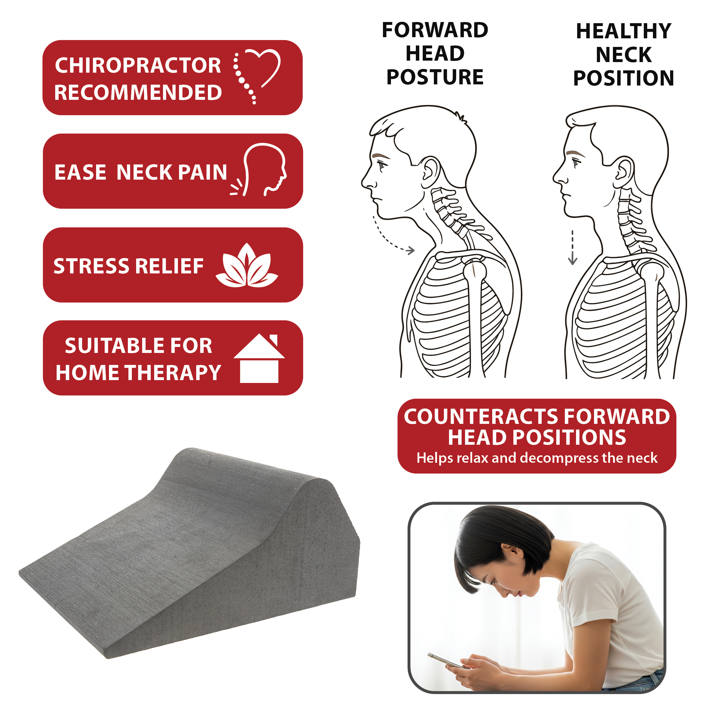 Core Products Apex Premium Orthosis Cervical Traction Device – Neck & Shoulder Relaxer, Cervical Neck Stretcher for Spinal Health, Alignment & Posture Support with Comfort Ramp, Portable Design