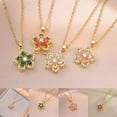 thumbnail image 2 of Light Luxury High Fashion Necklace Rotating Bauhinia Flower Zircon Flower, 2 of 4