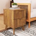 thumbnail image 2 of YOCWO Fluted Nightstand for Bedroom Set of 2 , Wood Bedside Table Set of 2 with Drawers, Walnut, 2 of 5