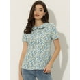 thumbnail image 2 of DARING DIVA Women's Retro Peter Pan Collar Button Front Blouse M Blue, 2 of 6