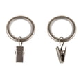 thumbnail image 2 of 7/8 inch Noise-Canceling Curtain Rings w/Clip in Satin Nickel (Set of 10),(1936-15), 2 of 3