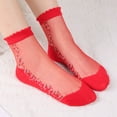 thumbnail image 2 of BKQCNKM Sheer Socks, Ankle Socks for Women, See Through Socks, Unisoft Mesh Sport Socks Medium Stockings Casual Socks, Sheer Stockings, Red One Size, 2 of 4
