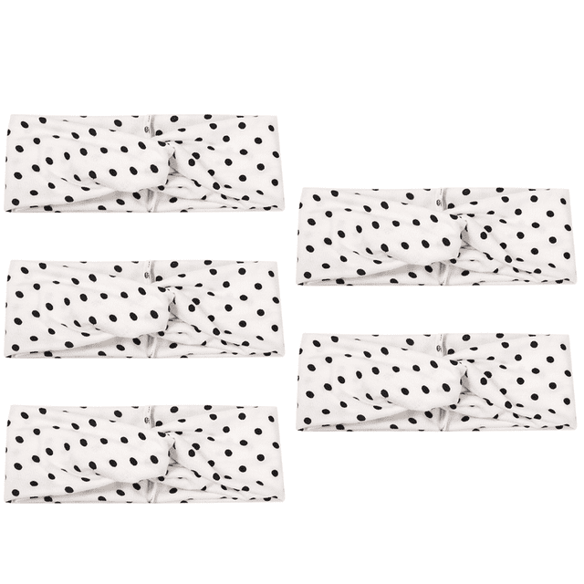 Bandas elásticas para la cabeza, envoltura de puntos anchos, estampado Floral, tela gruesa, bandas para el cabello anudadas cruzadas cruzadas, diadema