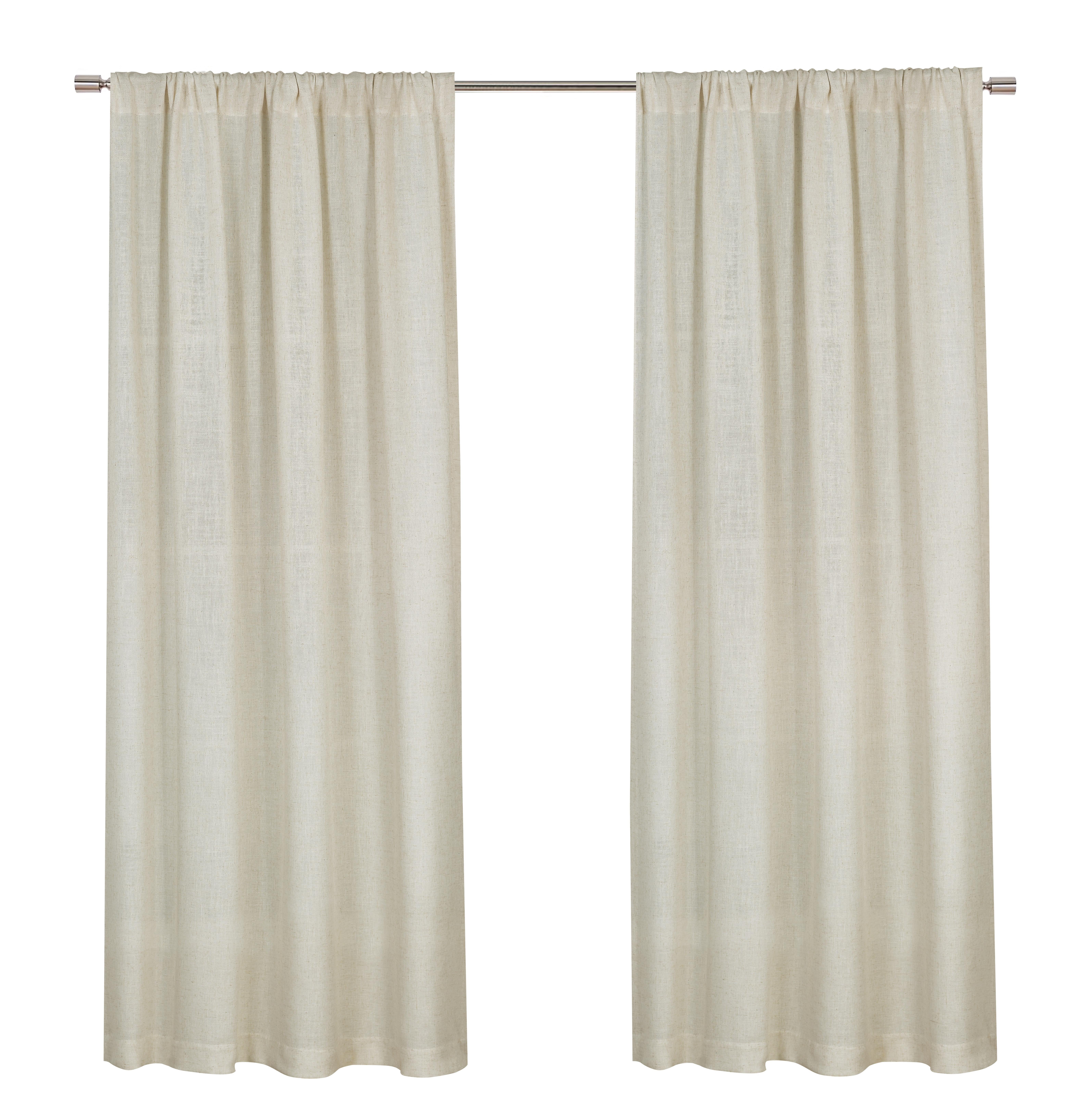 Better Homes & Gardens Light Filtering Linen Blend Rod Pocket Curtain, Single Panel, Papyrus Beige, 50" W x 63" L