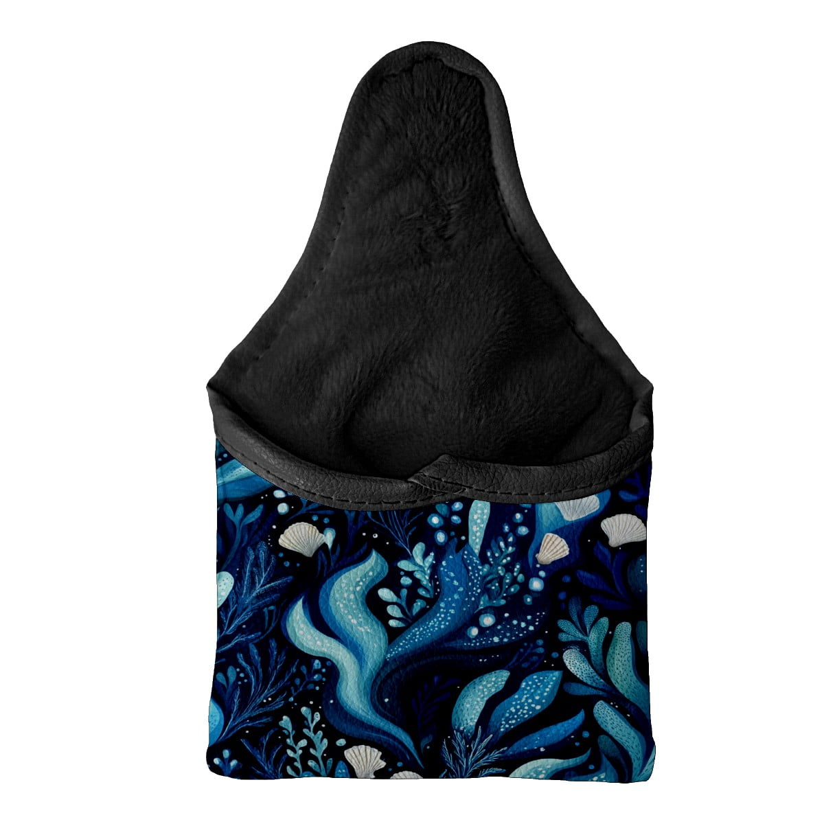 Golf Mallet Putter Cover Premium Leather Waterproof Golf Putter Head Cover with Magnetic Closure Sea Waves And Shells