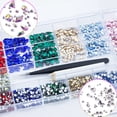 thumbnail image 4 of Diamantes de imitación para uñas Anower, 3820 unidades, rojo, verde, azul y dorado, 4 of 6