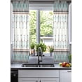 thumbnail image 2 of Teal Black Boho Sheer Curtains 54 Inch Length 2 Panels Set for Living Room/Bedroom, Vintage Ethnic Tribe Abstract Art Retro Kitchen Curtains Grommet Semi-Sheer Curtains Window Treatments 42"x54"x2, 2 of 7