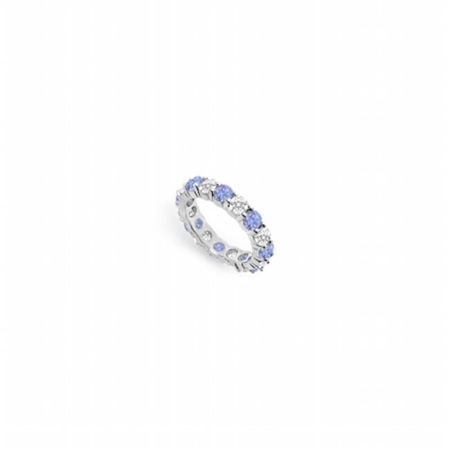 Fine Jewelry Vault UBU14WR300CZTZ22615 Created Tanzanite & Cubic Zirconia Prong Set Eternity Band, 14K White Gold 3 CT... by Fine Jewelry Vault