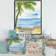 thumbnail image 2 of Designart 'Palm Beach Resort At Sunrise II' Nautical & Coastal Framed Canvas Wall Art Print, 2 of 5