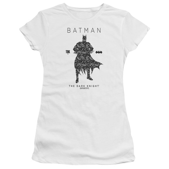 Batman Paislety Silhouette S/S Junior Women's T-Shirt Sheer-White