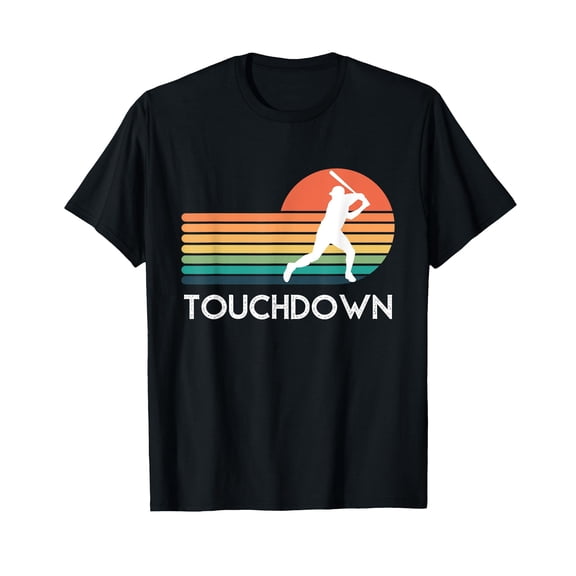 Funny Sports Touchdown Baseball Player Retro Apparel T-Shirt