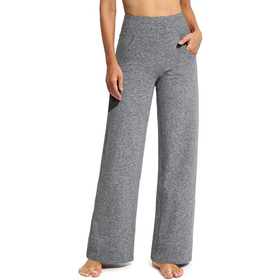 ZENFLEX Wide Leg Pants Woman Yoga Pants with Pockets Stretch Loose Casual Lounge Sweatpants Petite/Regular/Tall