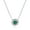 Emerald, variant on Sterling Silver Flower Cubic Zirconia CZ Halo Fashion Pendant Necklace for Women, Rhodium Plated 16 inch, Emerald