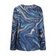 thumbnail image 5 of Pntutb Mujeres Casual Cruz Skew Collar Botones Impreso Blusa de manga larga Camiseta tops Pntutb Pntutb-7347, 5 of 8