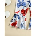 thumbnail image 6 of Bagilaanoe 4th of July Jumpsuit for Toddler Baby Girl Sleeveless Print Romper Overalls 12M 18M 24M 3T 4T 5T Kids Long Flared Pants Independence Day Clothes, 6 of 7