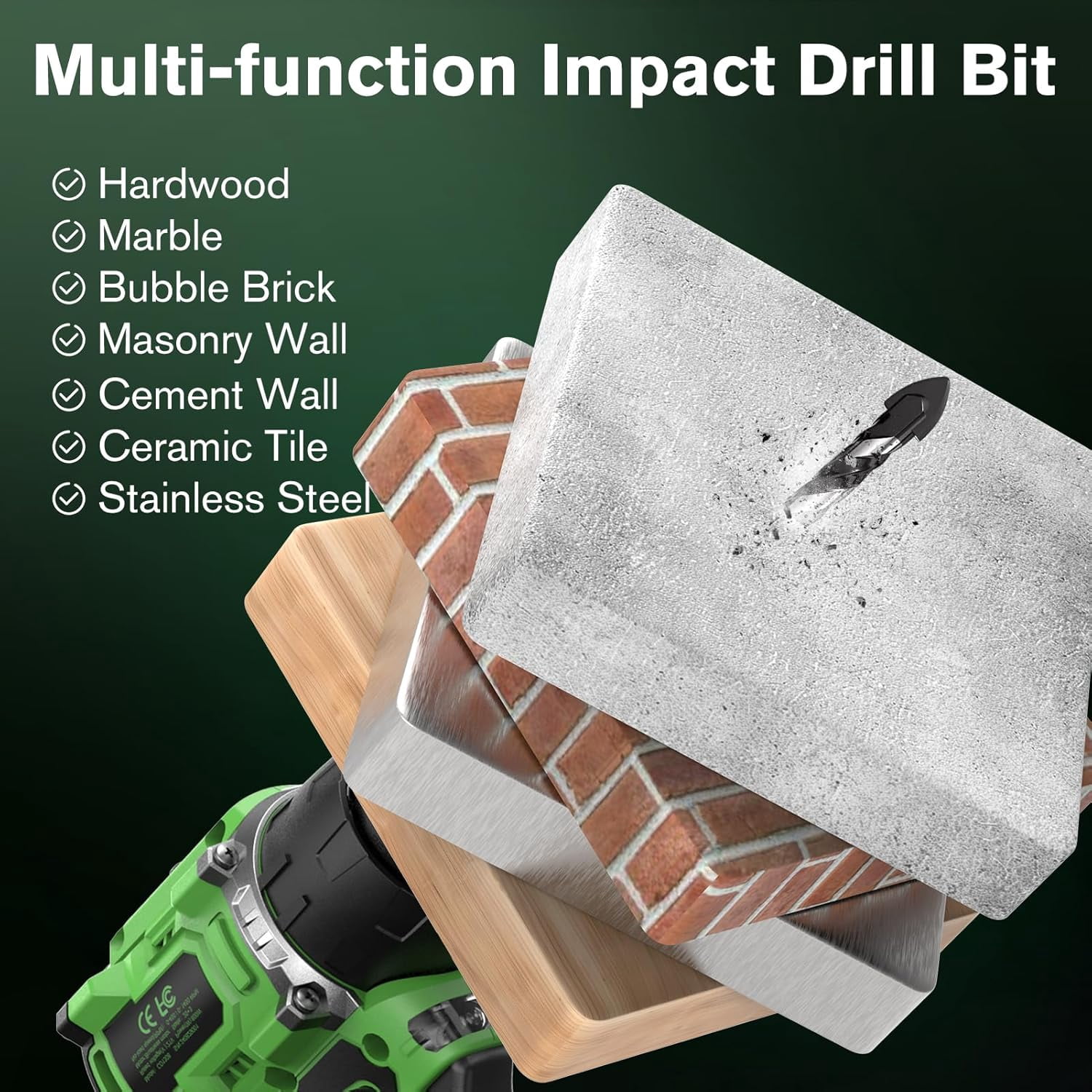 21V Cordless Drill Set, Electric Power Drill 34Pcs with 3/8 Inch Keyless Chuck, 25+3 Clutch Compact Driver Drill with Work Light, Max torque 45Nm, 2-Variable Speed & Battery and Fast Charger