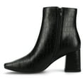thumbnail image 4 of Journee Womens Haylinn Inside Zip Block Heel Booties, Widths Available, 4 of 8