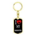 thumbnail image 4 of Cockatiel Bird Lover Keyring Keychain Stainless Steel or 18k Gold, 4 of 8