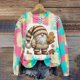 thumbnail image 1 of Christmas Day Color Blocked Women's Hoodie Cute Cartoon Autumn/Winter Long Sleeved Round Neck Clothing Fashion Sportswear 2024, 1 of 5