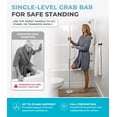 thumbnail image 4 of Stander Single Handle Floor to Ceiling Grab Bar, Adjustable Floor to Ceiling Transfer Pole for Bathroom, Tension Mounted Steel Shower Bar and Toilet Safety Rail for Seniors and Elderly Adults, White, 4 of 10