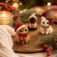 thumbnail image 5 of 5 Pack DIY Christmas Pearl Diamond Painting Art Kit, 3D Beaded Christmas Cat Seed Bead Weaving Craft Set, Handmade Mini Table Ornament Making Supplies for Adults Beginners, 5 of 5