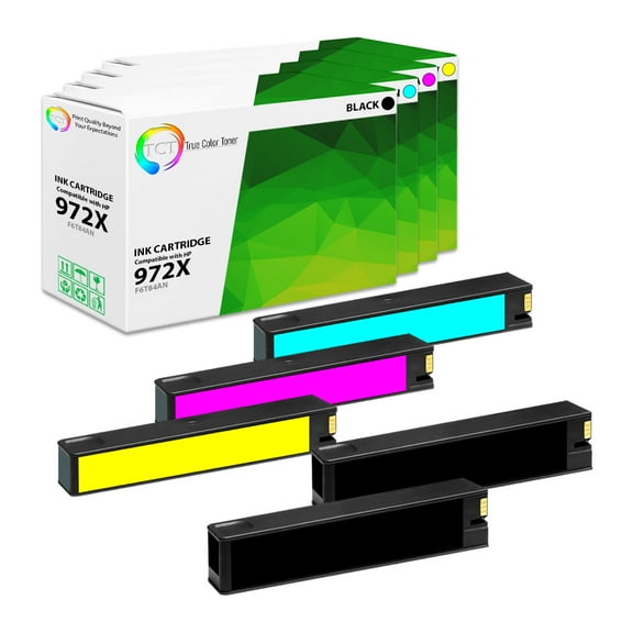 TCT 972X Ink Cartridge 5 Pack - Compatible With HP 972X High Yield
