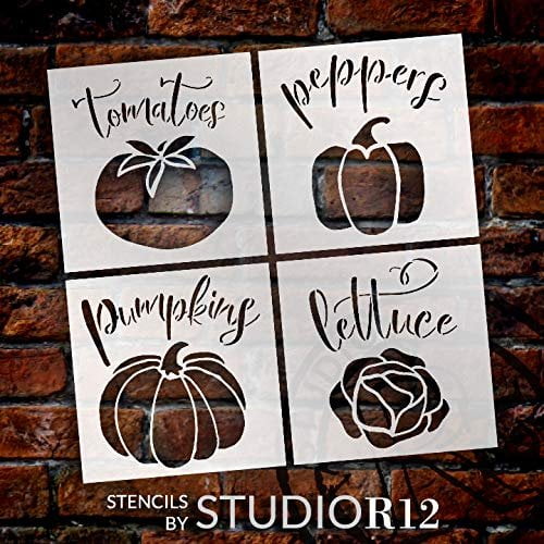 Garden Marker Stencil Set by StudioR12 Pack of 4 DIY Spring