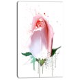 thumbnail image 2 of Pink Rose with Paint Splashes - Large Floral Canvas Artwork, 2 of 3