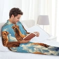 thumbnail image 6 of Honeii Sunshine Cloud Bulldog Pattern Mens Pajamas Set,2pcs Men's Lounge Long Sleeve Sleep Shirt and Pajama Bottoms Sleepwear Set,Mens Pjs Sets-Small, 6 of 7