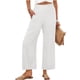 thumbnail image 3 of TaTaai Women's Summer Straight Leg Pants, Loose Fit High Waist Trousers with Pockets, Soft Ruffles and Pleats Design, Perfect for Casual, Beach and Seasonal Wear Gift, 3 of 7